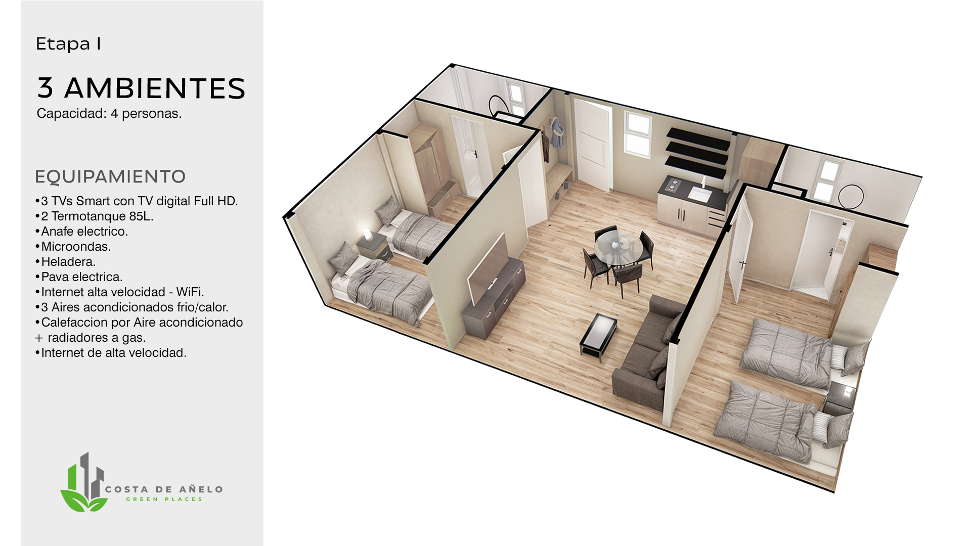 3 ambientes - 4 personas - Figura 1