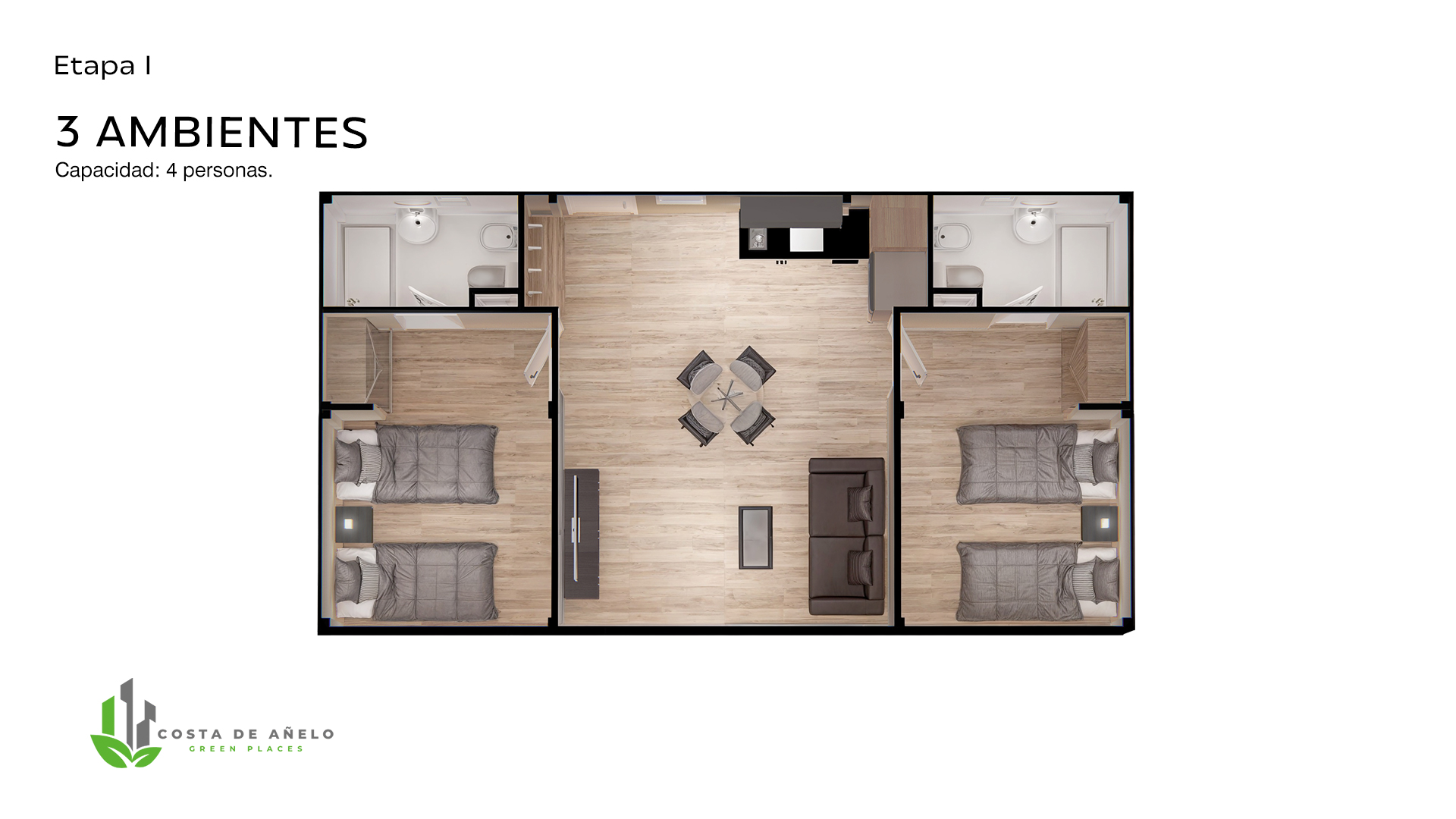 3 ambientes - 4 personas- Figura 2